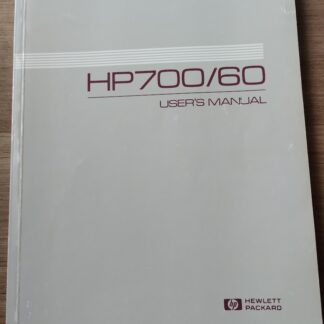 HP 700/60 User's Manual - Hewlett Packard